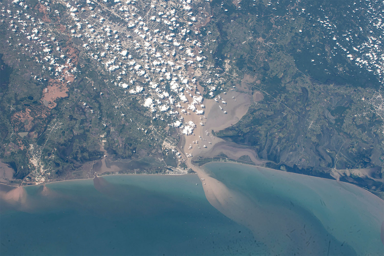 Texas rivers and bays are loaded with sediment and mud following Hurricane Harvey. Along the coast, muddy, sediment-laden waters from inland pour into a Gulf of Mexico that also was churned up by the relentless storm.