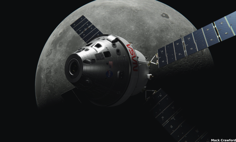 ORION SPACECRAFT: NASA’s newest spacecraft designed for deep space exploration, 
				Orion will take astronauts farther than ever before beyond Earth orbit. Credit: NASA.