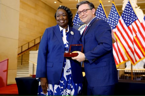 Andrea Mosie Accepting Congressional Medal of Honor