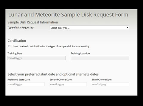 Sample Disk Request Form