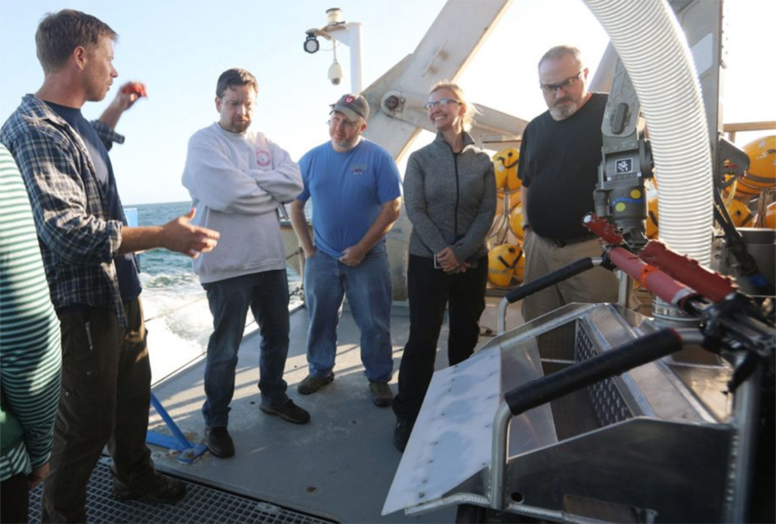 This ROV is a special seafloor scooper that was designed and fabricated for this mission.